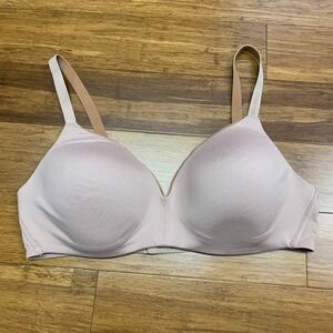 Calvin Klein Wireless Bra Women Size Medium Beige Everyday Comfort Lightly Lined